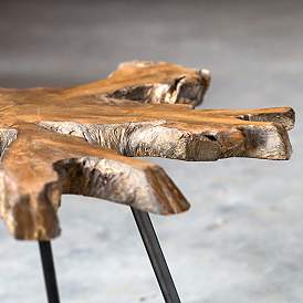 Image5 of Uttermost Kravitz 38"W Light Honey and Black Accent Table more views