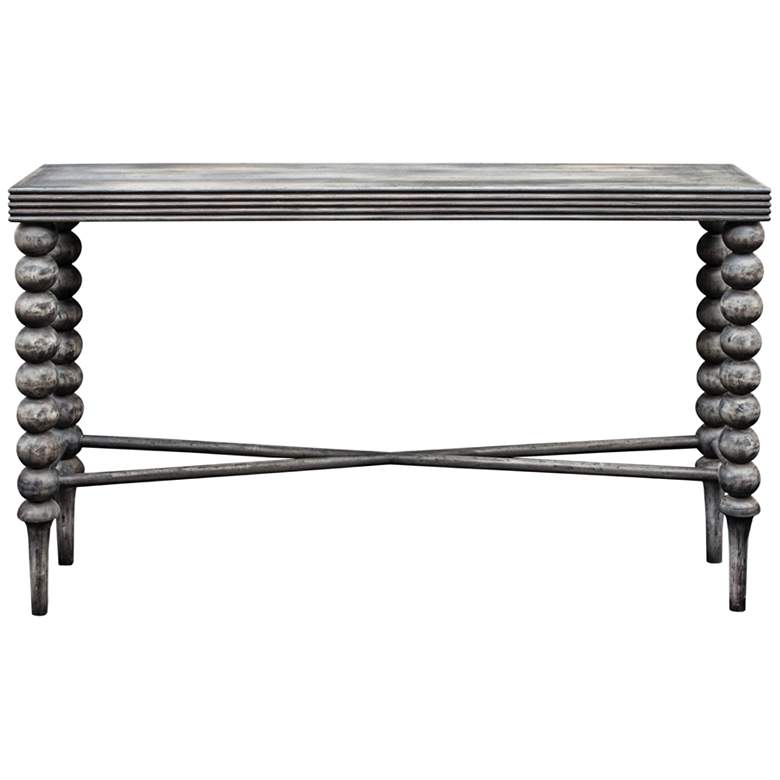 Image 1 Uttermost Kunja Charred Gray Rectangular Wood Console Table