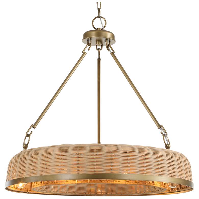 Image 1 Uttermost Ladakh 28" Wide Cane 9-Light Pendant
