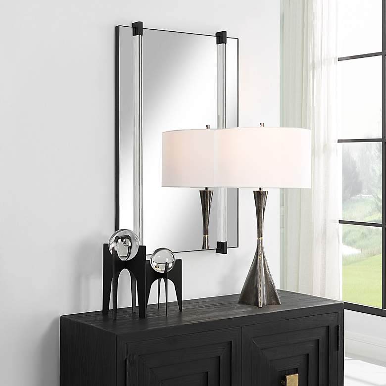 Image 3 Uttermost Ladonna 37 3/8" x 24 1/4" Black Mirror more views