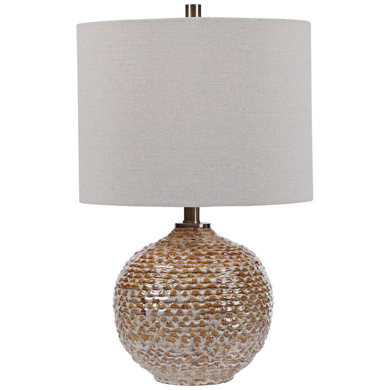 Image 2 Uttermost Lagos 22" High Brown and Taupe Ceramic Accent Table Lamp