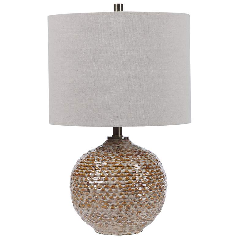Image 4 Uttermost Lagos 22" High Brown and Taupe Ceramic Accent Table Lamp more views