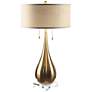 Uttermost Lagrima 31" Plated Brushed Brass Metal Teardrop Table Lamp