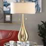 Uttermost Lagrima 31" Plated Brushed Brass Metal Teardrop Table Lamp