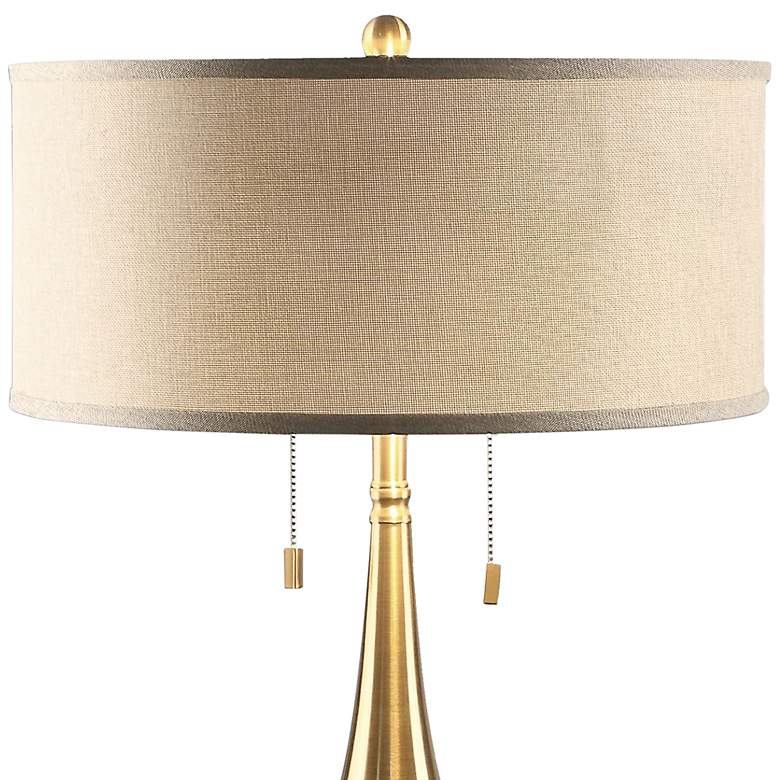 Image 3 Uttermost Lagrima 31" Plated Brushed Brass Metal Teardrop Table Lamp more views