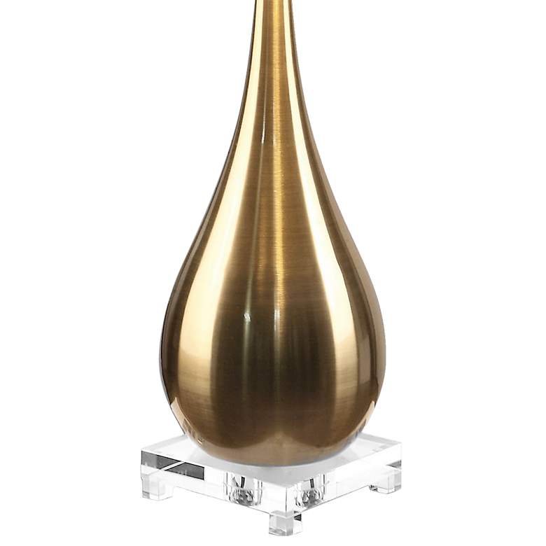 Image 4 Uttermost Lagrima 31" Plated Brushed Brass Metal Teardrop Table Lamp more views
