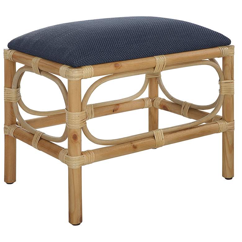 Image 3 Uttermost Laguna 24"W Navy Fabric Rectangular Small Bench more views