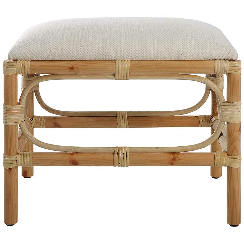 Image 2 Uttermost Laguna 24"W White Fabric Rectangular Small Bench