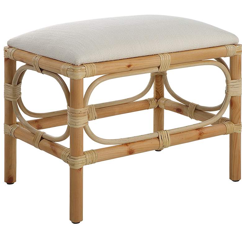 Image 3 Uttermost Laguna 24"W White Fabric Rectangular Small Bench more views