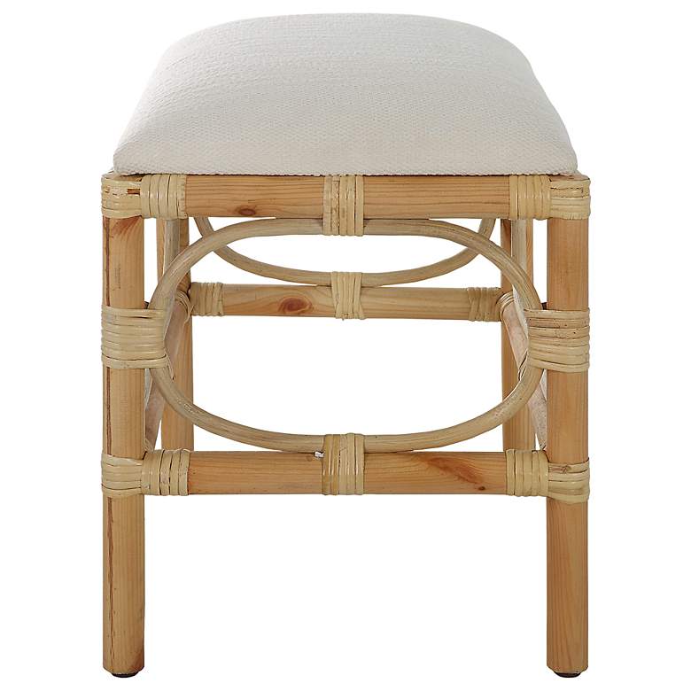 Image 4 Uttermost Laguna 24"W White Fabric Rectangular Small Bench more views