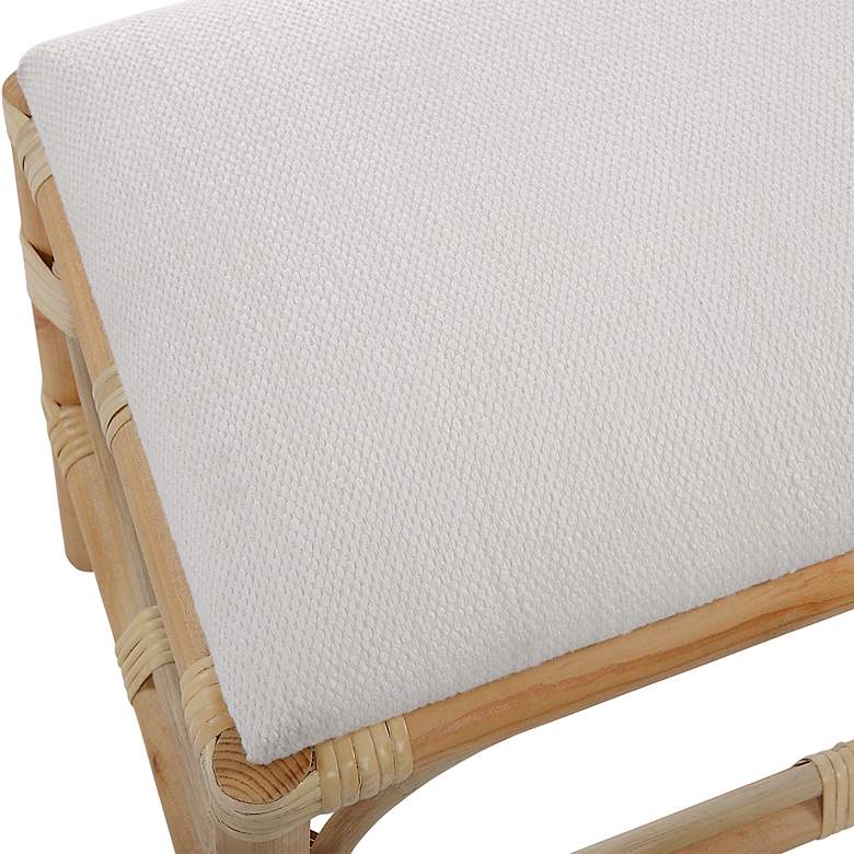 Image 5 Uttermost Laguna 24"W White Fabric Rectangular Small Bench more views