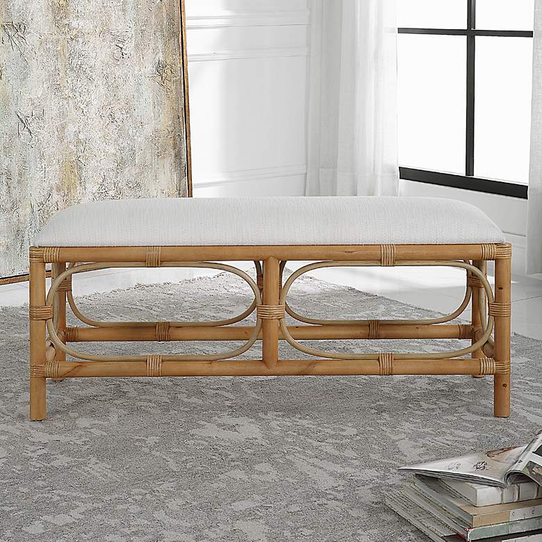 Image 1 Uttermost Laguna 48" L x 20.5" H Natural Rattan Wrapped Bench
