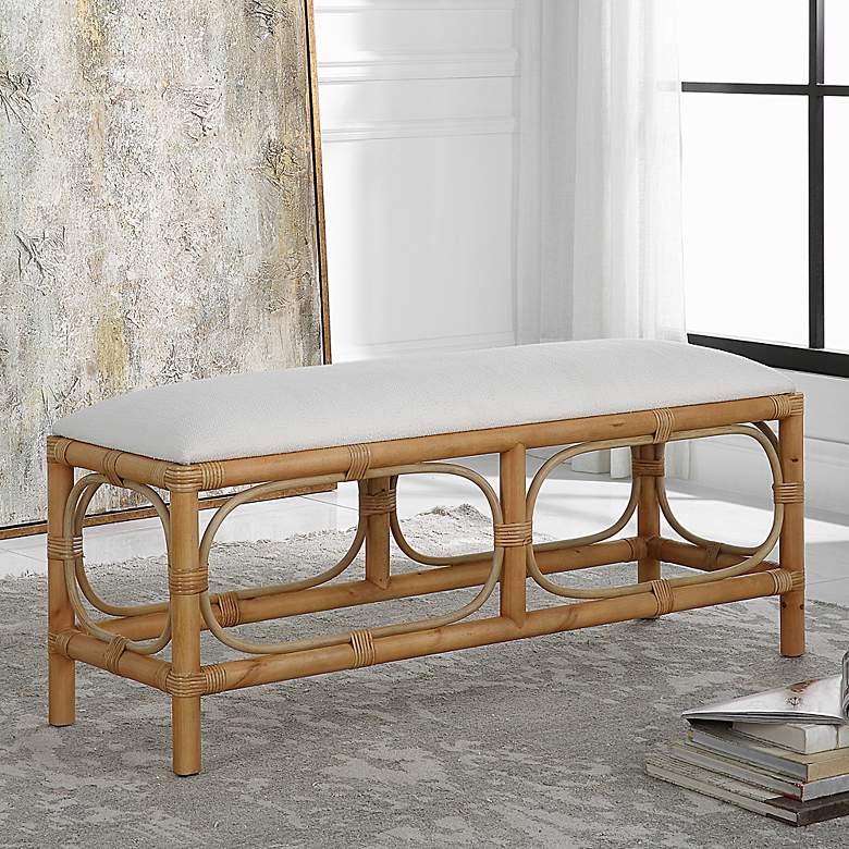 Image 1 Uttermost Laguna 48" Wide Natural Rattan Rectangular Bench