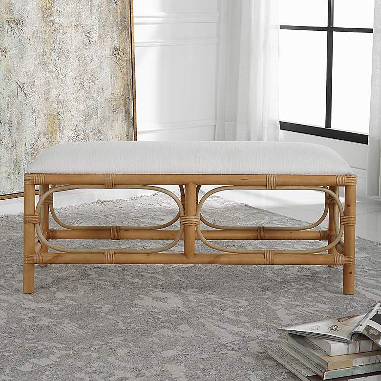 Image 3 Uttermost Laguna 48" Wide Natural Rattan Rectangular Bench more views