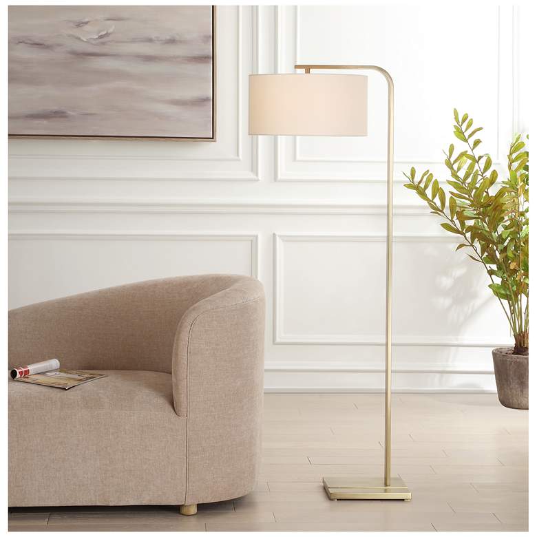 Image 1 Uttermost Laight 64 1/2" Brass Floor Lamp