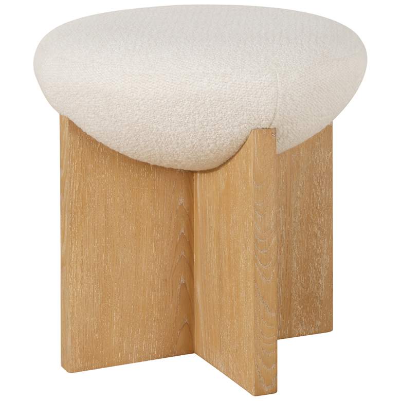 Image 1 Uttermost Lainie 18 1/2" H Oak Wood Accent Stool