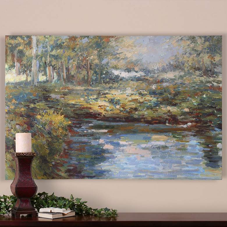 Image 1 Uttermost Lake James 60 inch Wide Frameless Canvas Wall Art