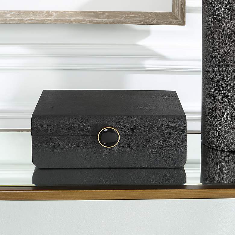 Image 3 Uttermost Lalique 13" Wide Black Rectangular Decorative Box more views