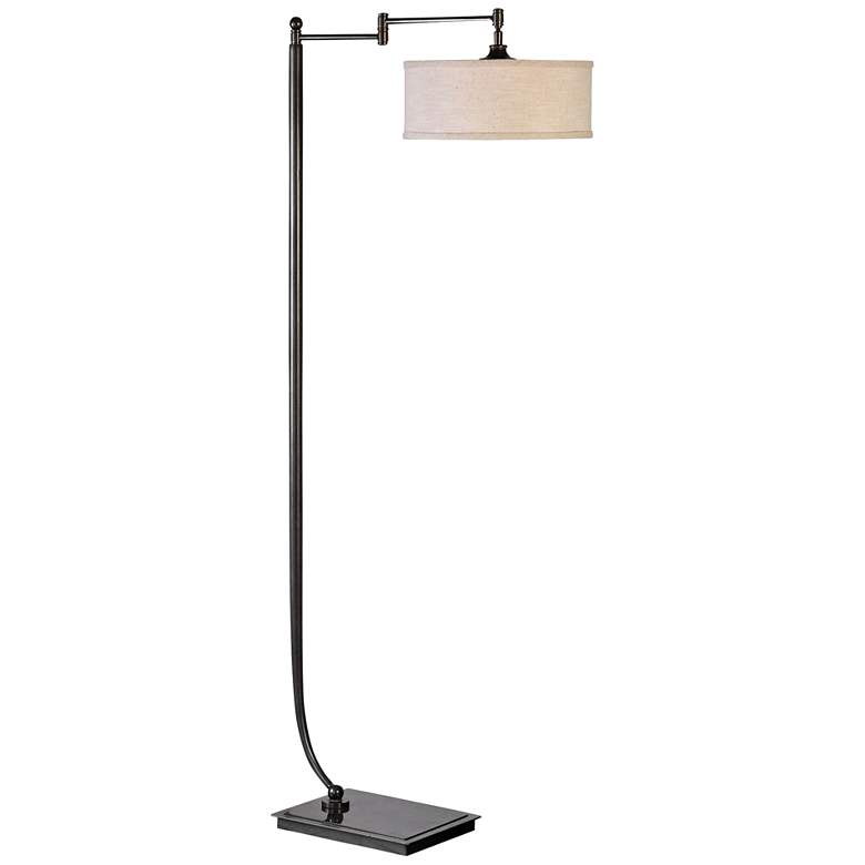 Image 1 Uttermost Lamine 62" Plated Dark Bronze Offset Swing Arm Floor Lamp