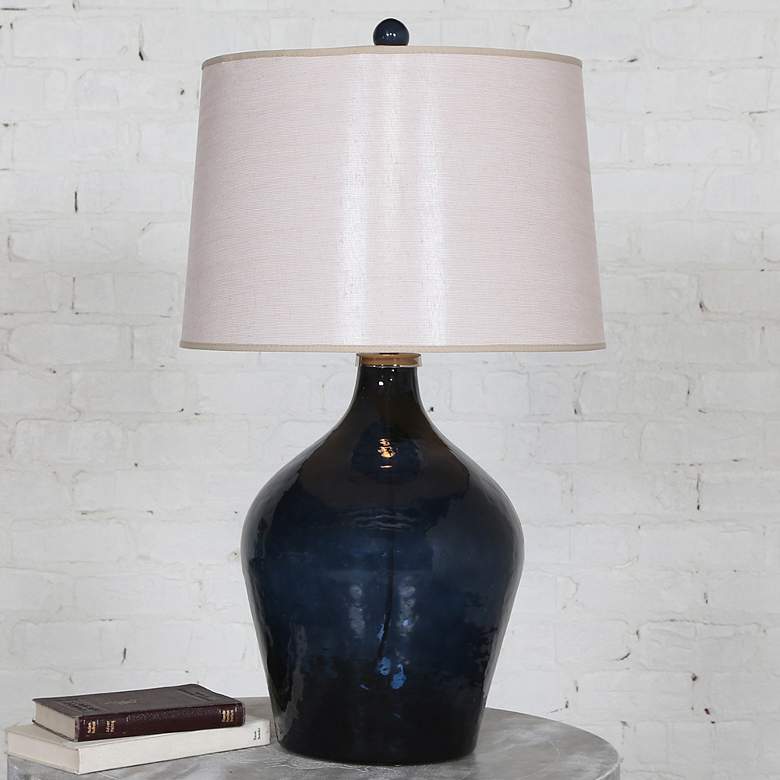Image 1 Uttermost Lamone Midnight Blue Glass Table Lamp