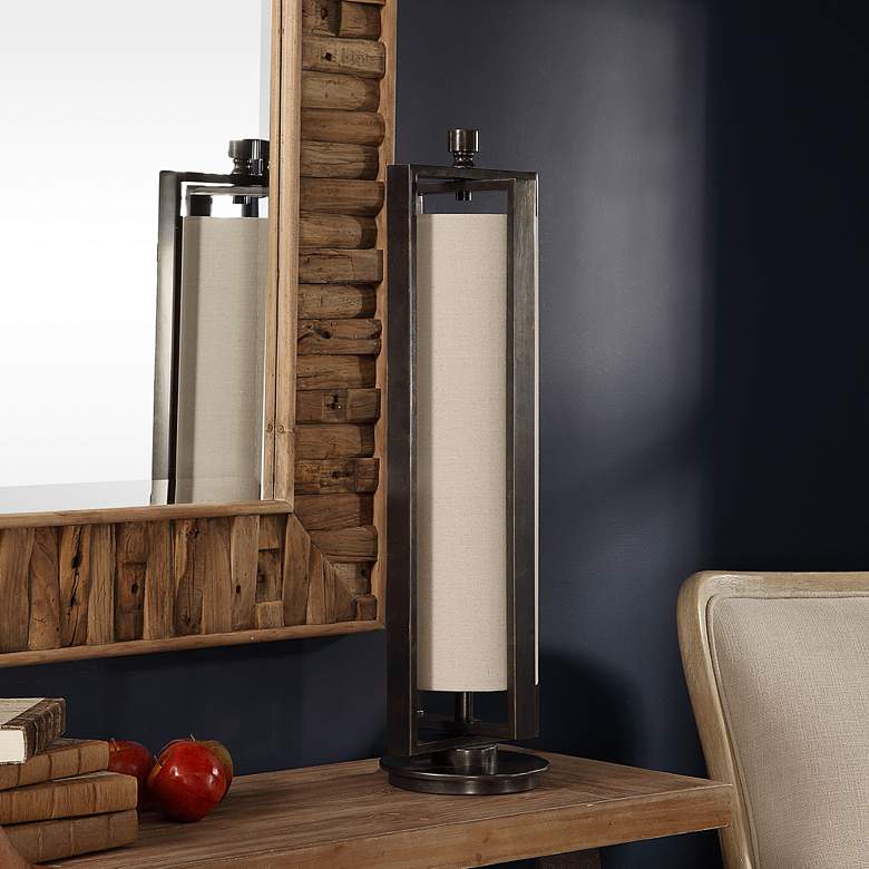 Image 1 Uttermost Lanier Gun Metal Black Uplight Buffet Table Lamp