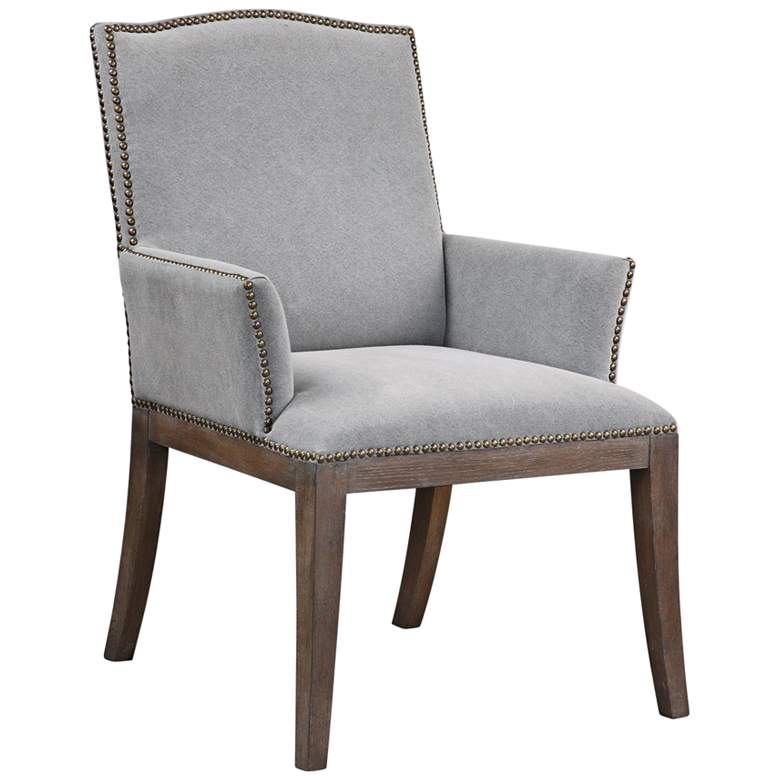 Image 1 Uttermost Lantry Stony Gray Fabric Accent Chair