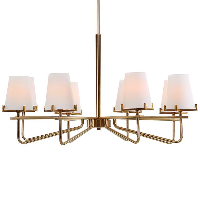 Image 2 Uttermost Lassen 36" Wide Warm Brass 8-Light Chandelier