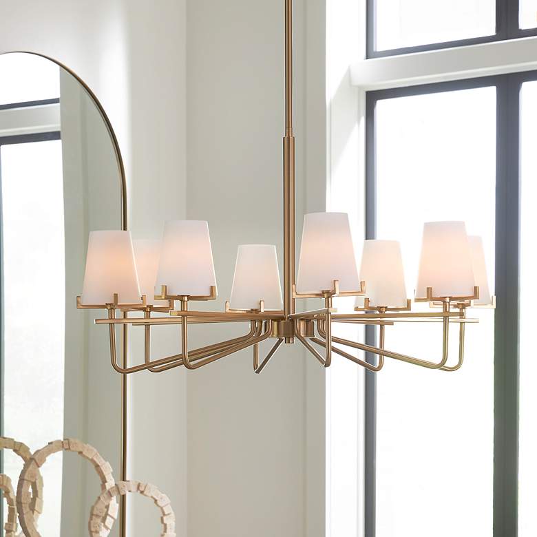 Image 1 Uttermost Lassen 36" Wide Warm Brass 8-Light Chandelier