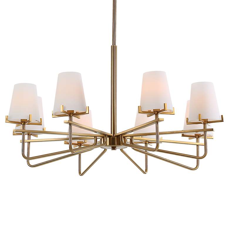 Image 4 Uttermost Lassen 36" Wide Warm Brass 8-Light Chandelier more views