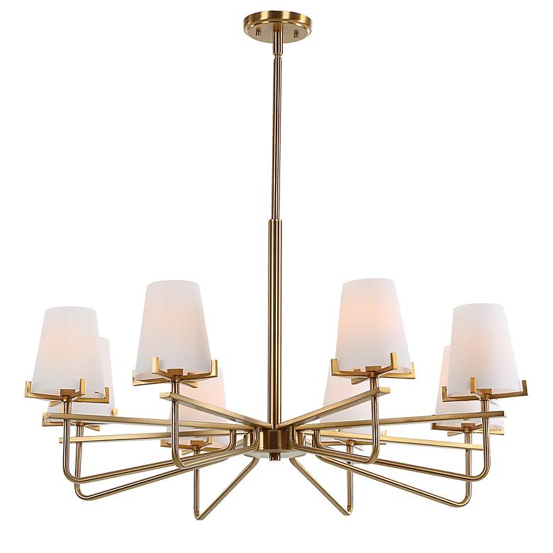 Image 5 Uttermost Lassen 36" Wide Warm Brass 8-Light Chandelier more views