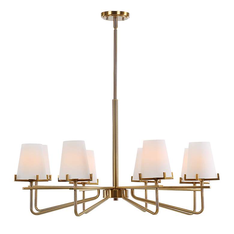 Image 6 Uttermost Lassen 36" Wide Warm Brass 8-Light Chandelier more views