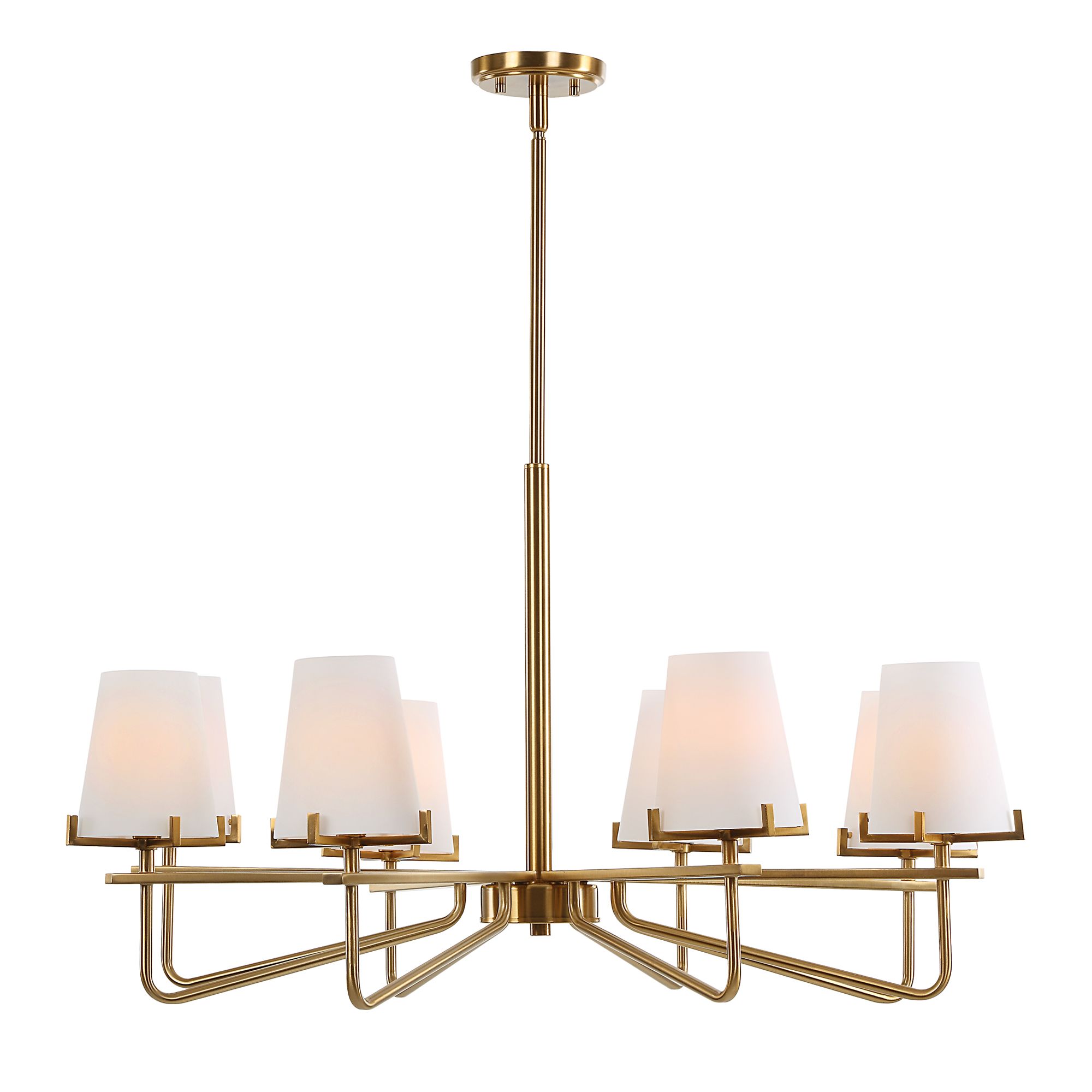 Uttermost Lassen 36" Wide Warm Brass 8-Light Chandelier