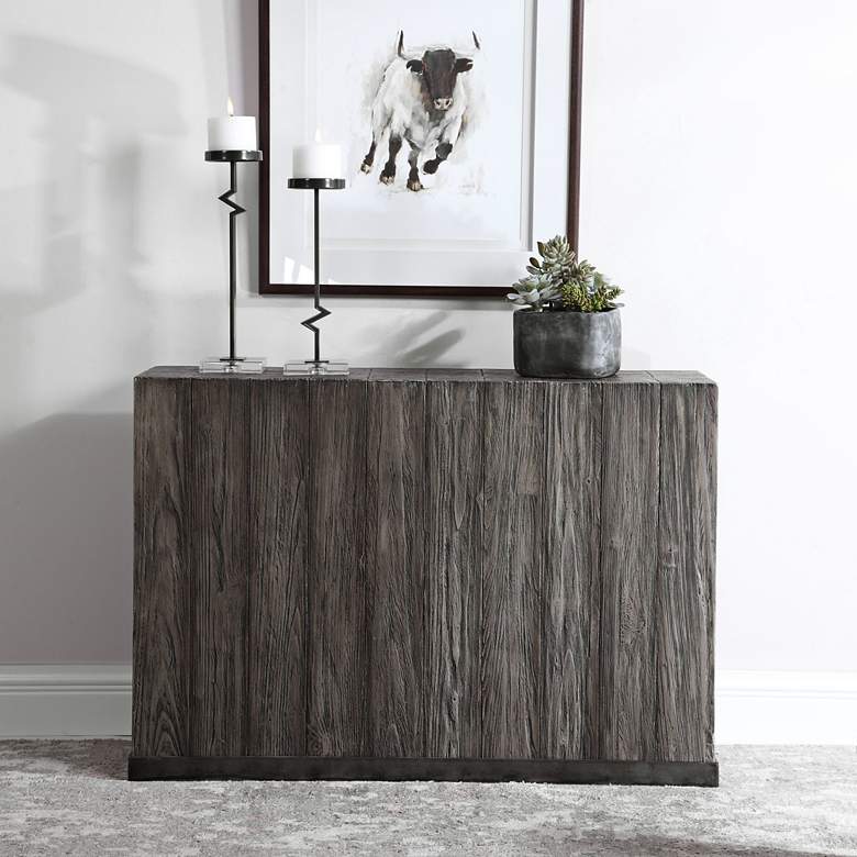 Image 1 Uttermost Latham 46 1/2" Wide Gray Wash Console Table