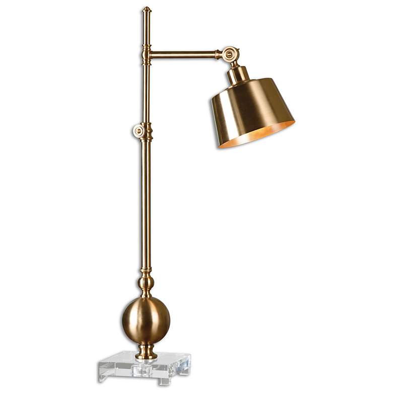 Image 2 Uttermost Laton 33 1/4 inch Brushed Brass Adjustable Task Desk Lamp