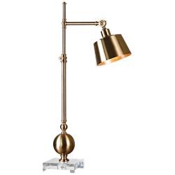 Uttermost Laton 33 1/4&quot; Brushed Brass Adjustable Task Desk Lamp