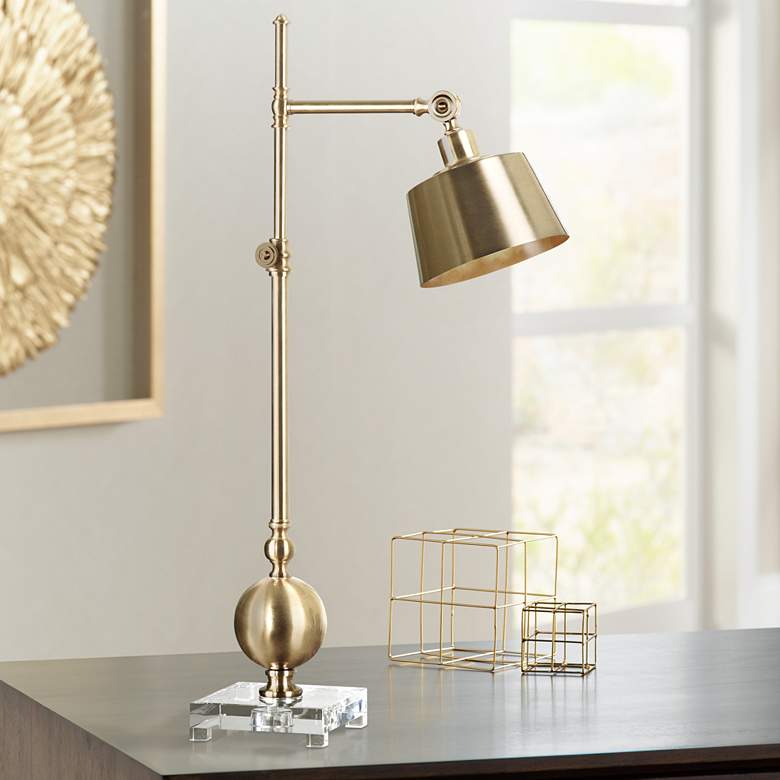 Image 1 Uttermost Laton 33 1/4" Brushed Brass Adjustable Task Desk Lamp