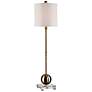 Uttermost Laton 35" High Brass and Crystal Tall Buffet Table Lamp