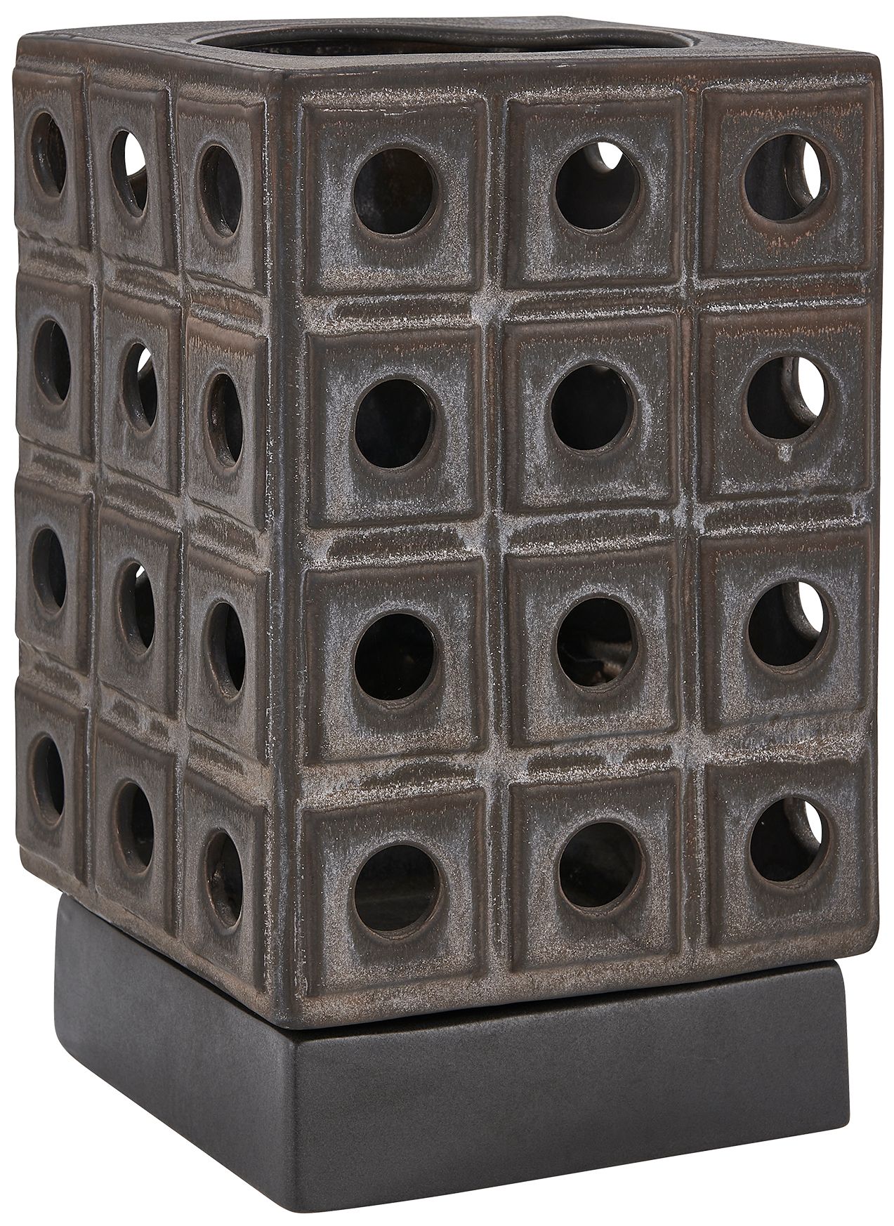 Image 2 Uttermost Lattice Lantern 12" High Bronze Candleholder