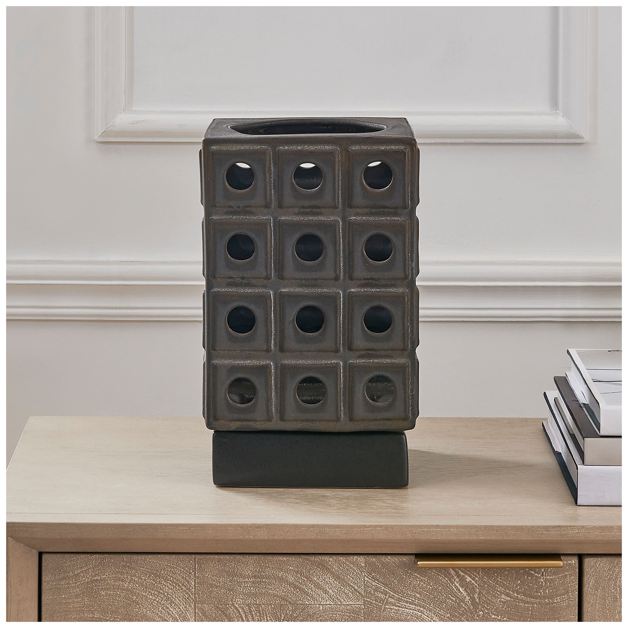 Image 3 Uttermost Lattice Lantern 12" High Bronze Candleholder more views