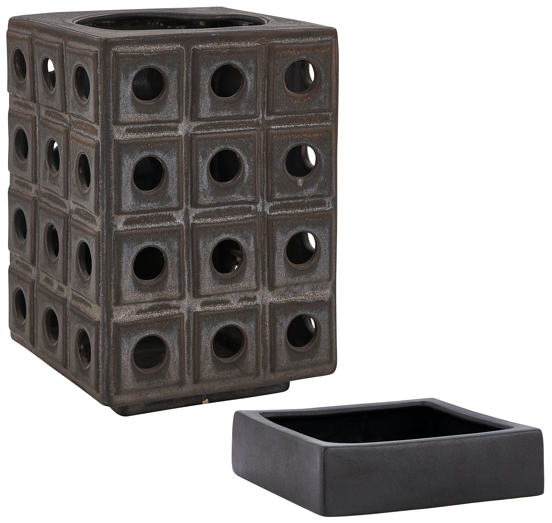 Image 5 Uttermost Lattice Lantern 12" High Bronze Candleholder more views