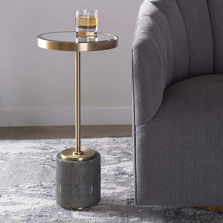Image 1 Uttermost Laurier 11 3/4 inchW Brushed Brass Round Accent Table