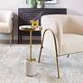 1_Uttermost Laurier 12"W White Brushed Brass Round Drink Table