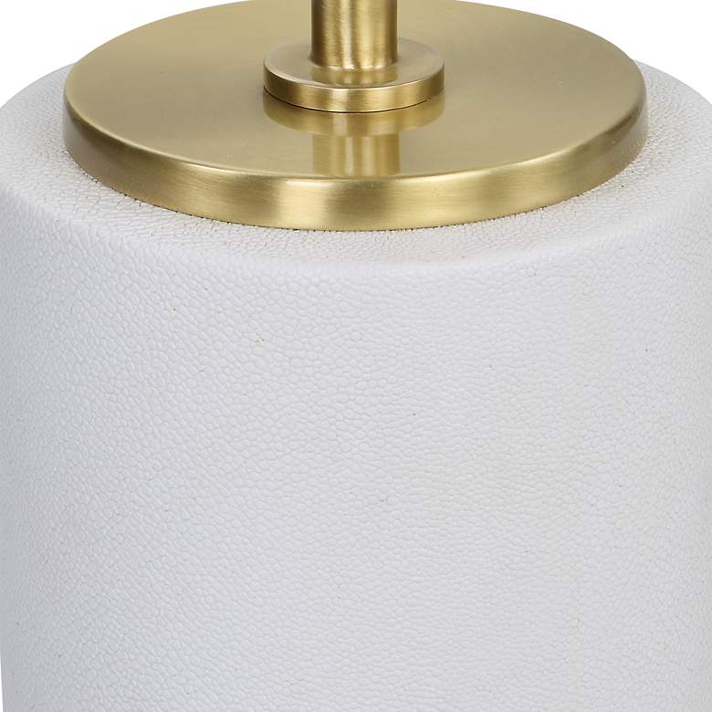 Image 3 Uttermost Laurier 12"W White Brushed Brass Round Drink Table more views