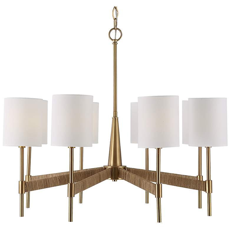 Image 2 Uttermost Lautoka 32" Wide Warm Brass 8-Light Chandelier