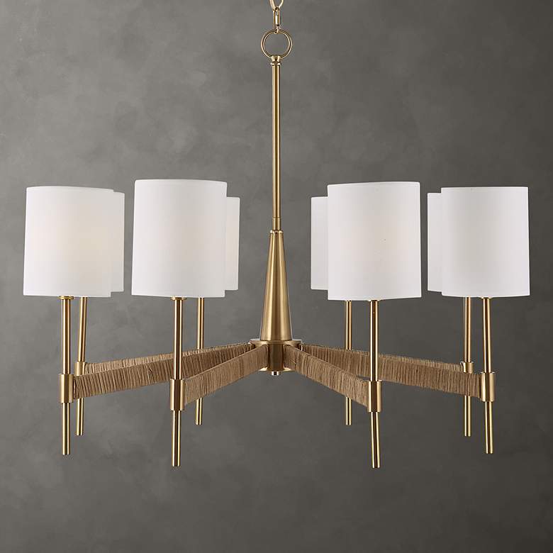 Image 1 Uttermost Lautoka 32" Wide Warm Brass 8-Light Chandelier