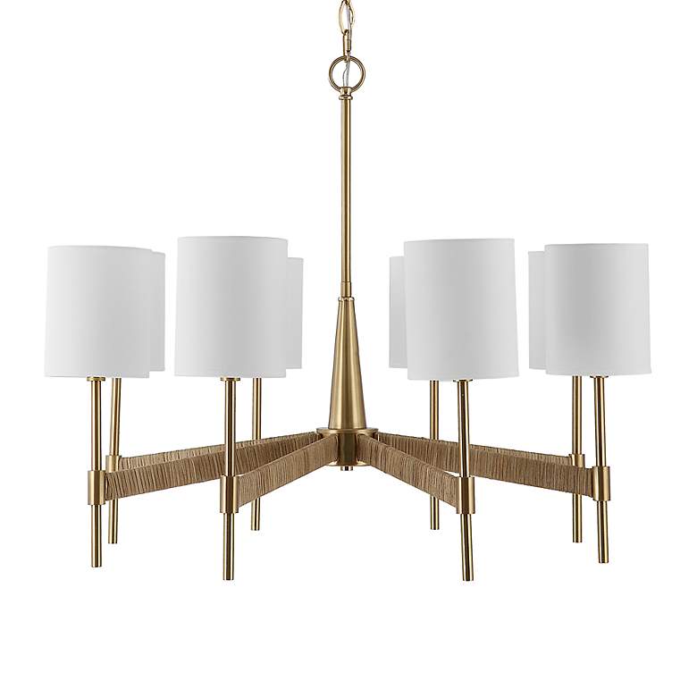Image 3 Uttermost Lautoka 32" Wide Warm Brass 8-Light Chandelier more views