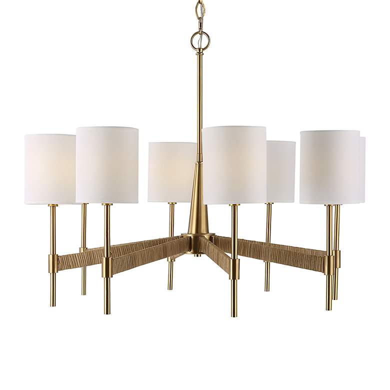Image 4 Uttermost Lautoka 32" Wide Warm Brass 8-Light Chandelier more views