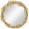 Uttermost Layered Lotus Leaf 33 1/2" Wide Gold Round Wall Mirror