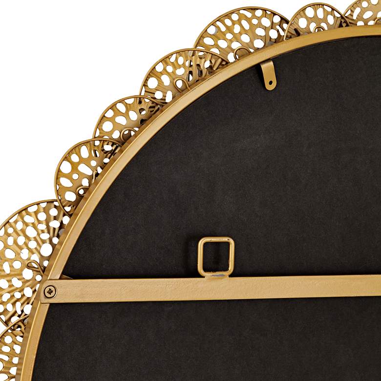 Image 4 Uttermost Layered Lotus Leaf 33 1/2" Wide Gold Round Wall Mirror more views