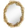 5_Uttermost Layered Lotus Leaf 33 1/2" Wide Gold Round Wall Mirror more views